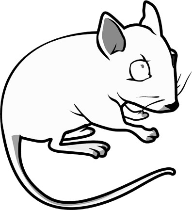 computer mouse cartoon. Little White Mouse