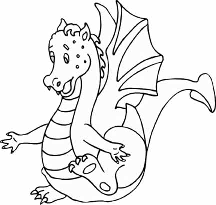 happy birthday coloring pages. Happy Dragon