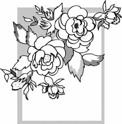 Rose Shrub. rose coloring pages